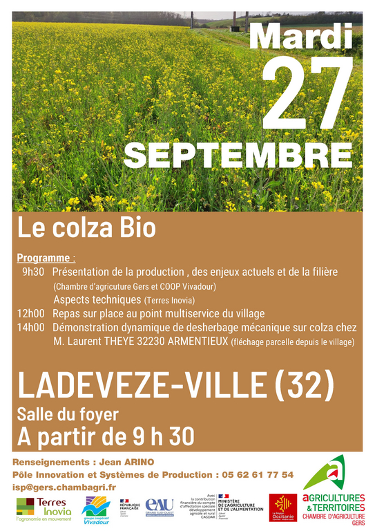 JOURNÉE FILIÈRE : COLZA BIO Flyer